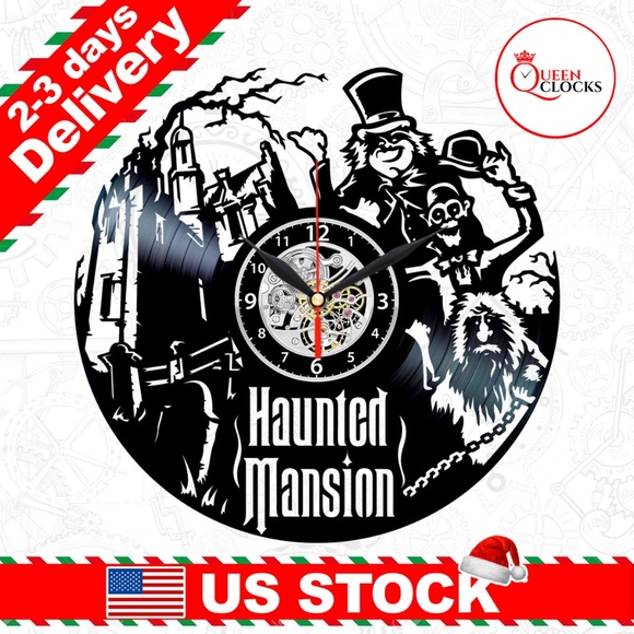 Disney Haunted Mansion Clock Vinyl Wall Decor Gift - Picture 1 of 2